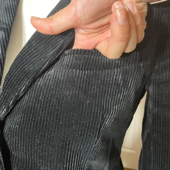 Theory Corduroy Blazer 6 Black Velvet Ribbed Button Surgeon Cuff Jacket Business - Picture 11 of 16